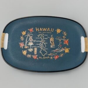 Hawaii Blue Floral Serving Tray